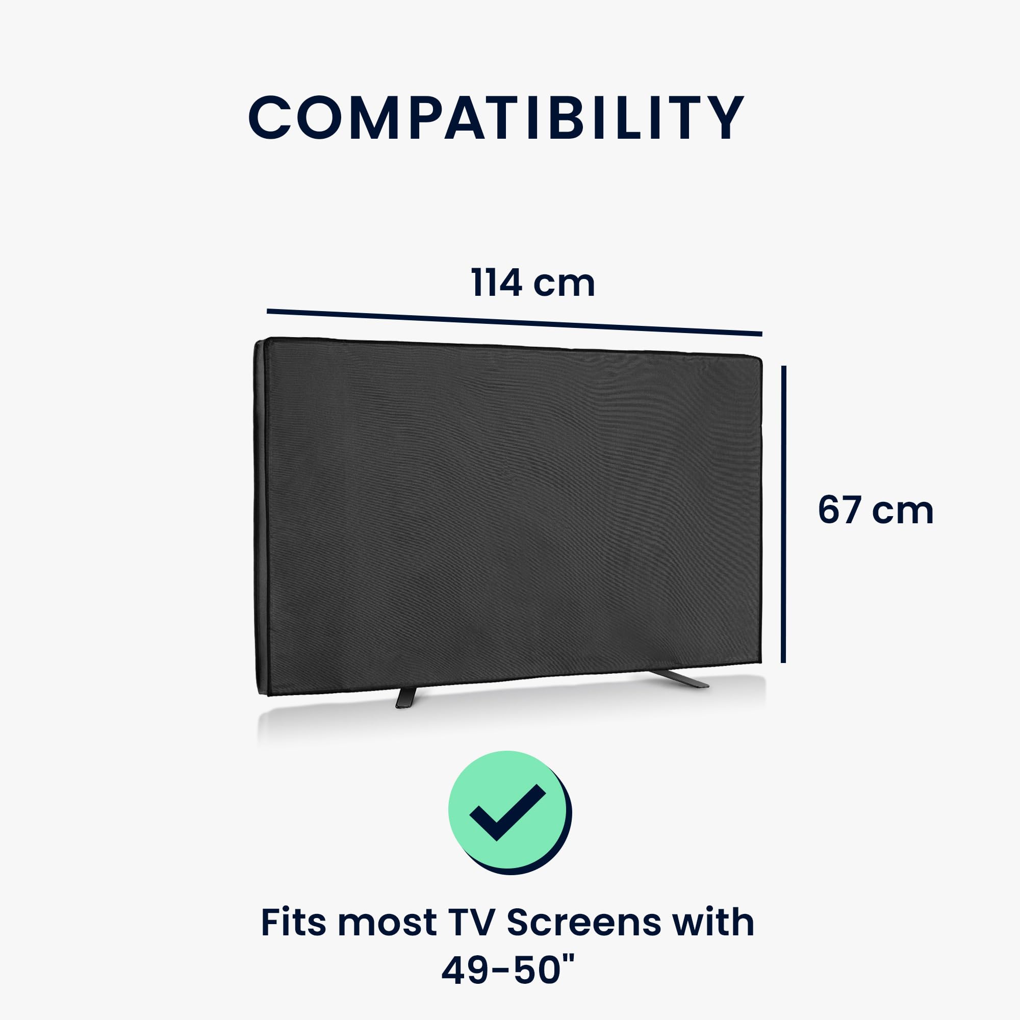 kwmobile Protezione per 49-50" TV Cover Impermeabile Antipolvere Nero