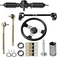JNDO Go Kart Steering Kit: 380mm Shaft, 340mm Rack & Pinion, 300mm Wheel, Tie Rods for Buggy, Quad, Golf Cart, UTV