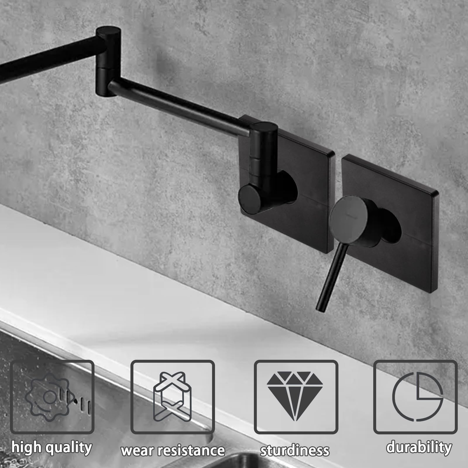 2Piezas Embellecedor Grifo Ducha Decorativa 33mm Cubierta Decorativa para Ducha Cubierta Cuadrada de PVC Autoadhesiva para Grifos para Cubrir Cables, Grifos, Tuberías y Agujeros en Las Paredes