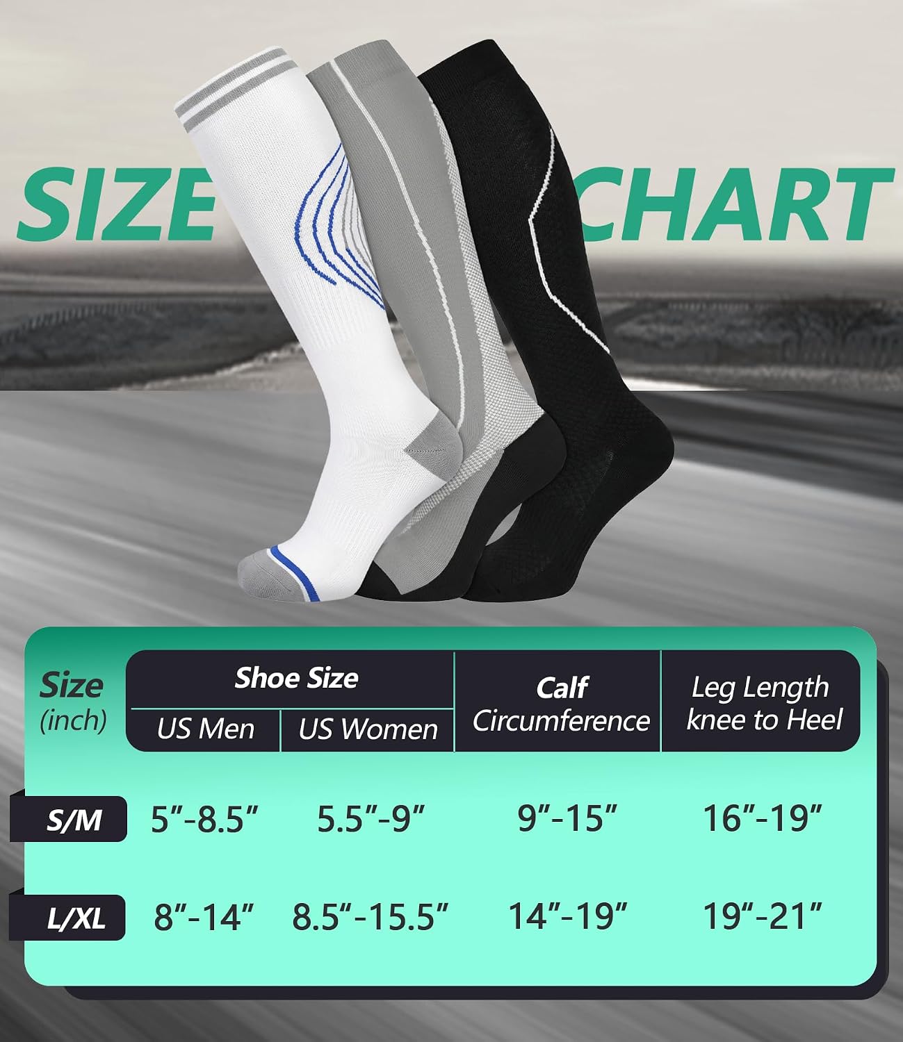 FuelMeFoot 3 Pack Copper Compression Socks - Compression Socks Women & Men Circulation - Best for Medical,Running,Athletic thumbnail