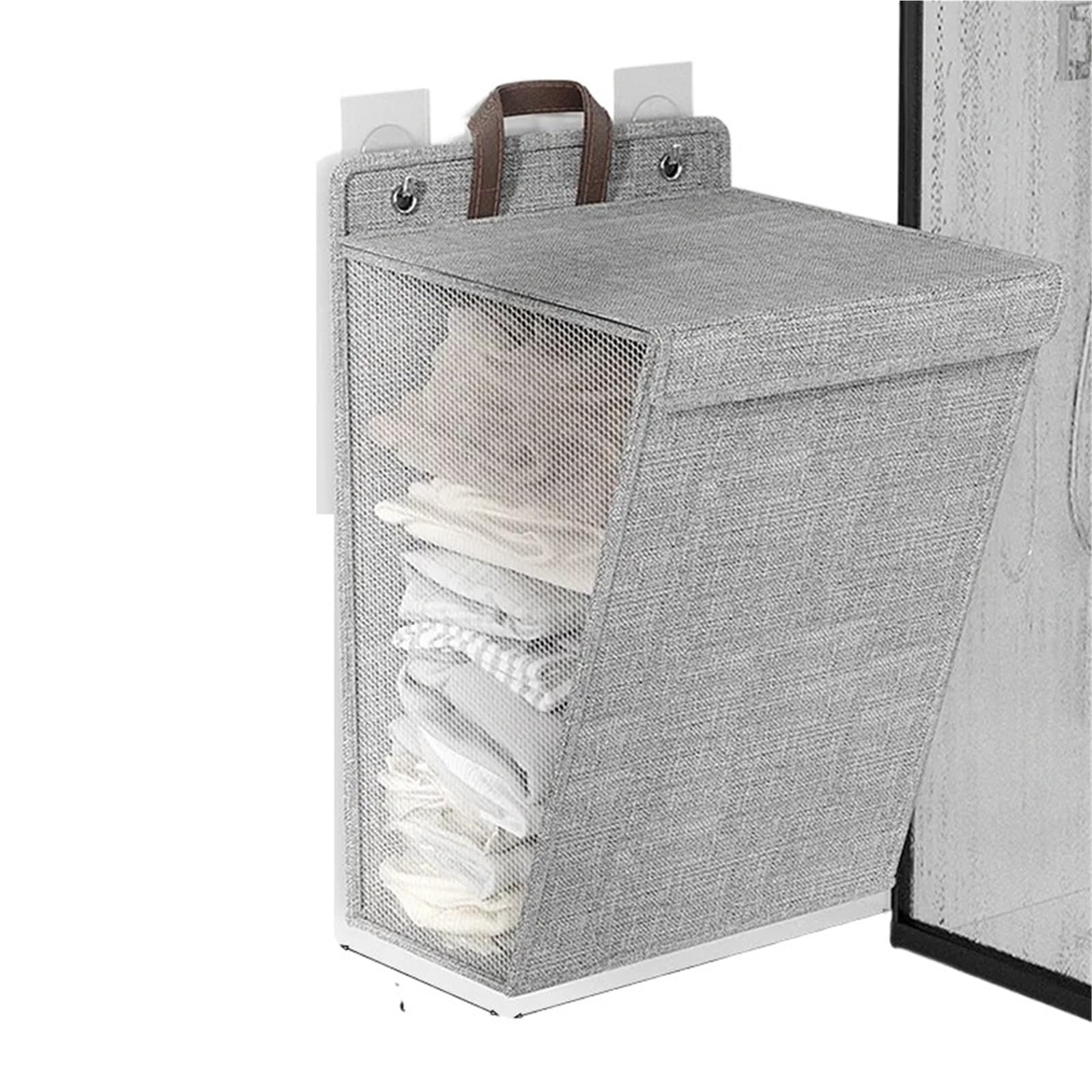 Hanging Laundry Hamper Foldable Adhesive Laundry Basket