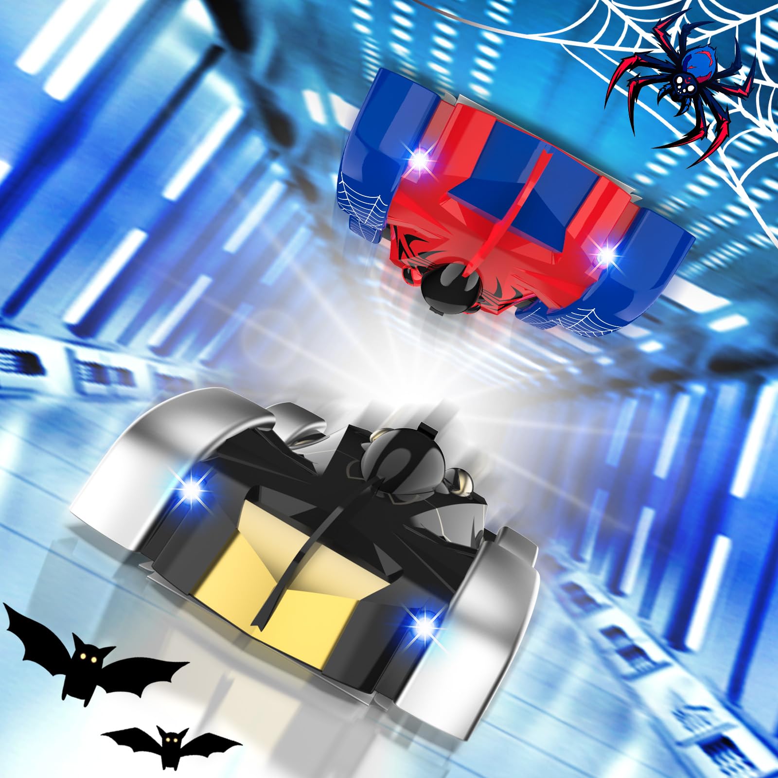 Voiture Télécommandée pour Enfants, Machine Allant Sur Les Murs Rechargeables avec Lumière Led Voiture Radiocommandée RC Drift Car Spider Jouets, Jeux Enfant 3 4 5 6 7 8 9 Ans Mâle Cadeau Anniversaire