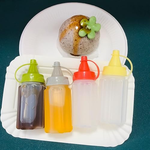 Miniatura 2 de HYMAOME 8 piezas mini condimentos para botellas jarabesalsa de tomate salsa miel aderezo para ensaladas dispensadores de lonchera escolar