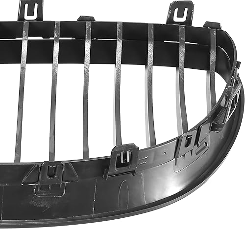 Miniatura 6 de X AUTOHAUX Par coche parrilla delantera brillante negro ABS plástico capó riñón rejilla para BMW E60 2003-2009 4 puertas