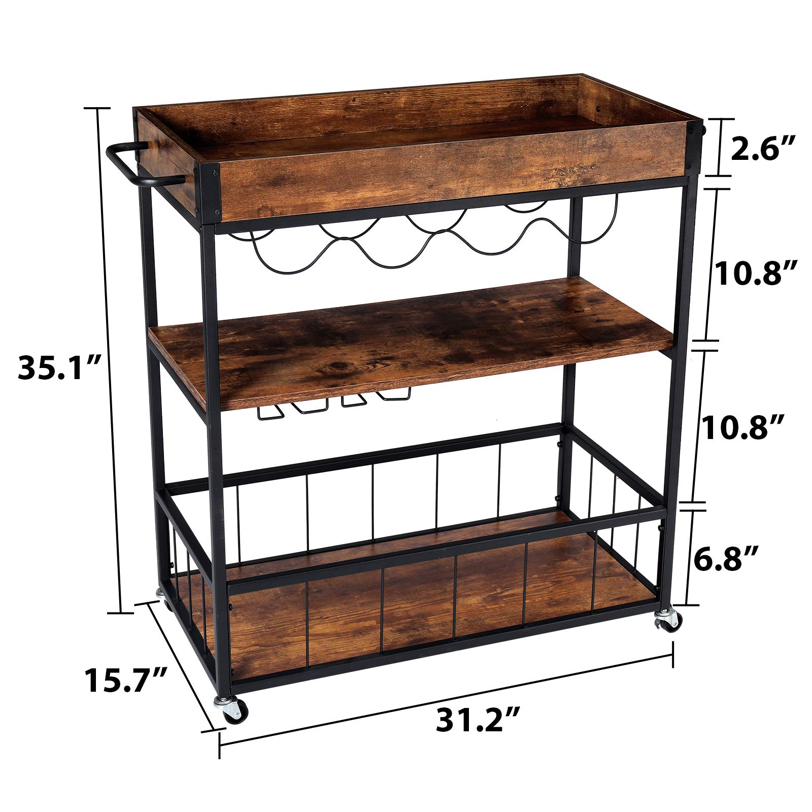 Buy Bar Serving Cart Bar Carts for Home Mobile Kitchen Serving Carts on