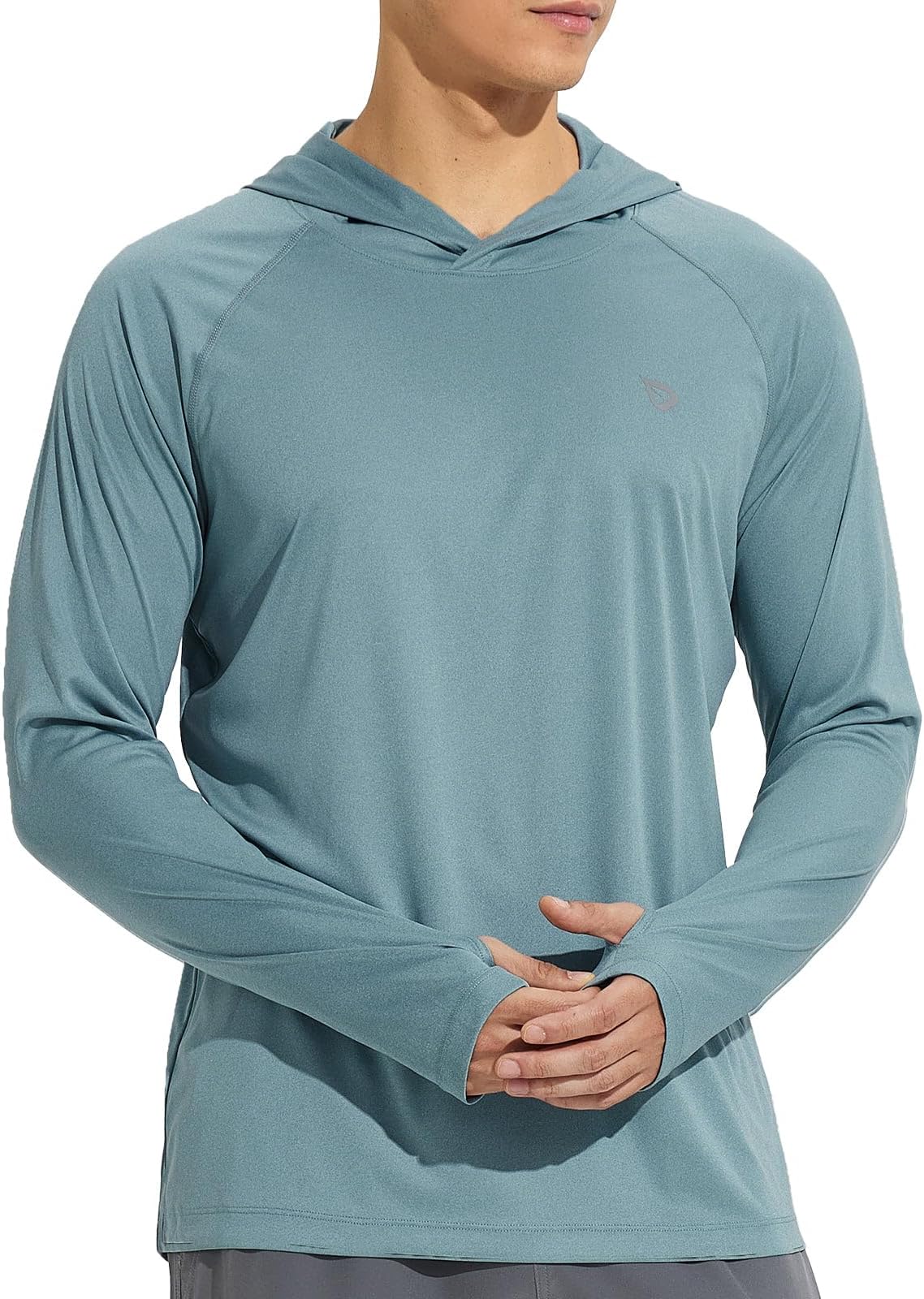baleafMen's UPF 50+ Sun Protection Hoodie Shirt UV SPF Long Sleeve T-Shirts Rash Guard Fishing Swimming Lightweight