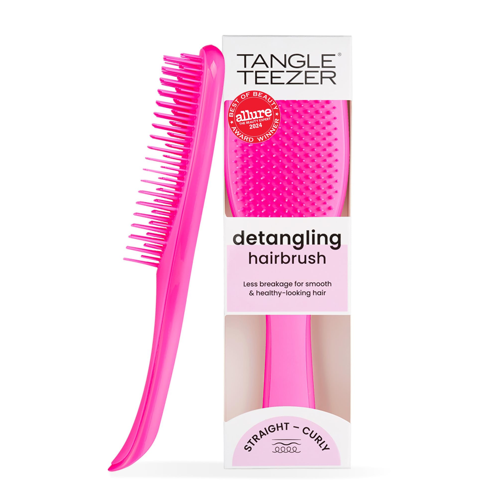 Tangle Teezer Ultimate Detangler Brush for Wet & Dry Hair, Eliminates Knots & Reduces Breakage for All Hair Types, Runway Pink