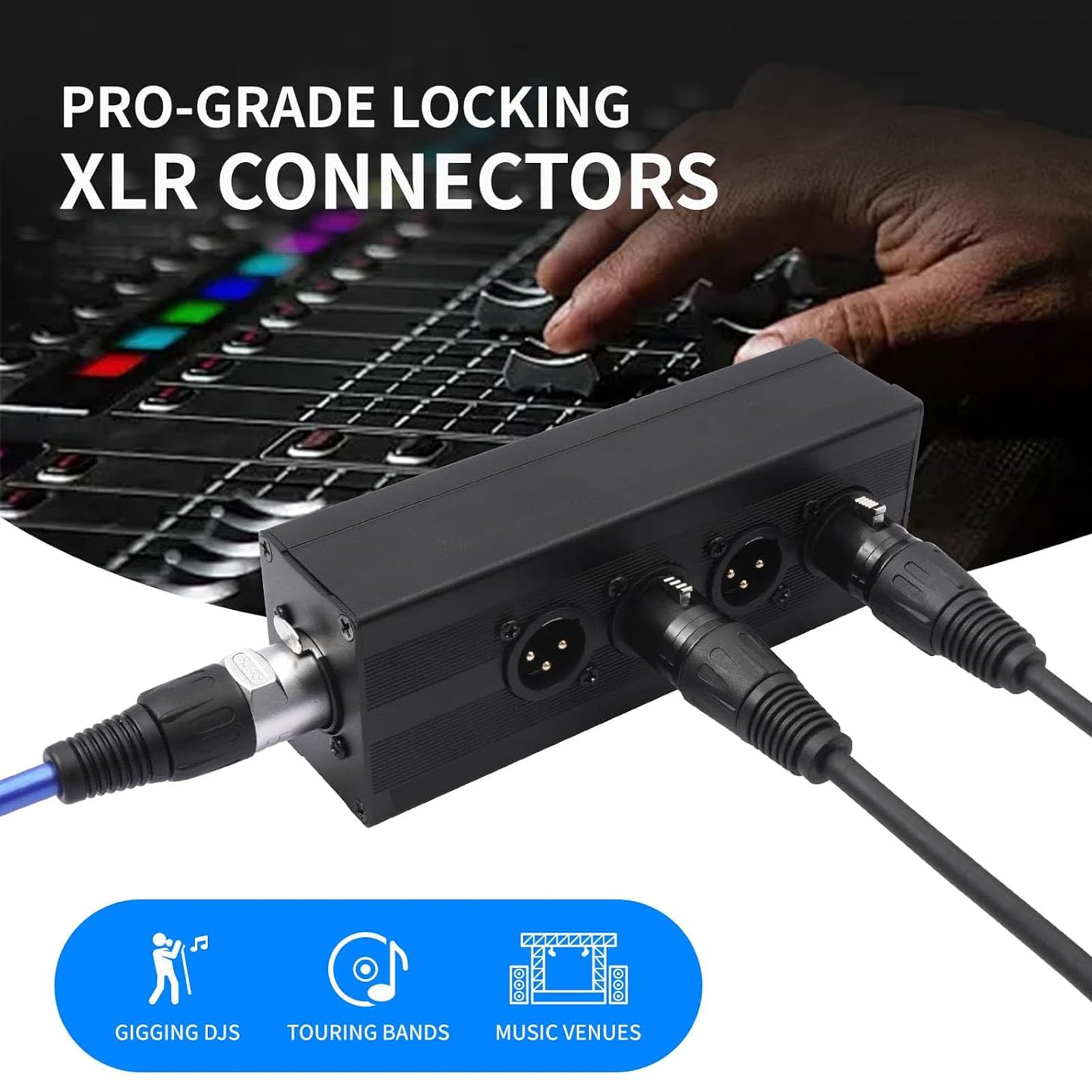 Boîtier Répartiteur XLR, Distributeur de Signal équilibré 1x4 XLR Femelle vers Mâle, Boîtier en Alliage D'aluminium et Contacts Plaqués or, pour Système de Sonorisation de