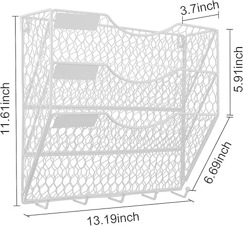 Miniatura 4 de Soporte de pared PAG para archivos, organizador de correo, metal, alambre de gallinero, soporte para pared, 3 niveles