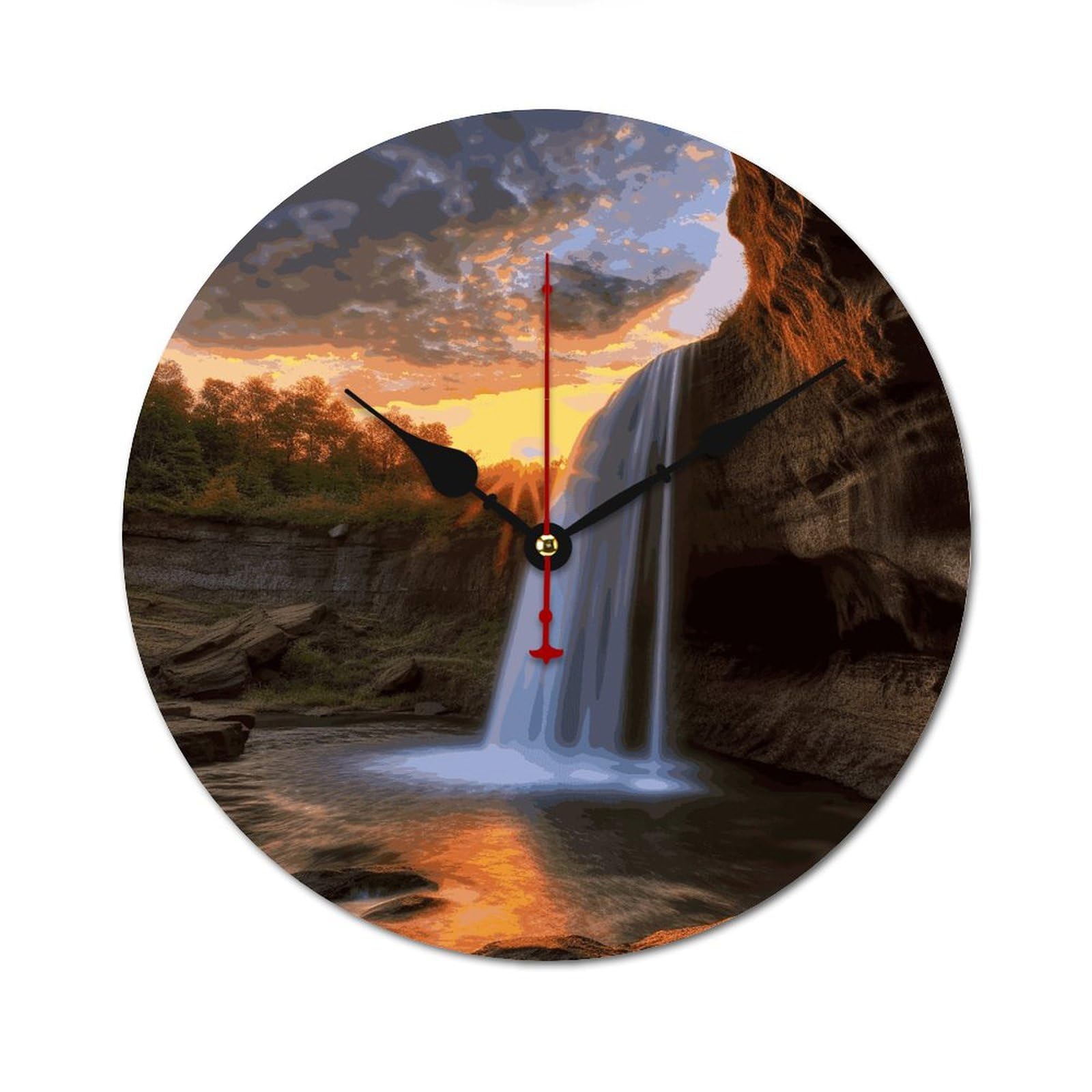 Horloge murale en bois cascade nature pour apaiser l'ambiance de votre chambre