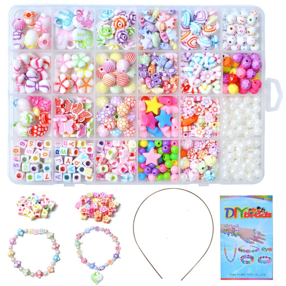 DRIXTY Beads for Kids Crafts Childrens Jewelry Making Kit DIY Bracelets Necklace Hairband and Rings Craft Kits Birthday for 4, 5, 6, 7-Year-Old Little Girls-Multicolor (B0BRQ56VD9) Amazon Price History, Amazon Price Tracker