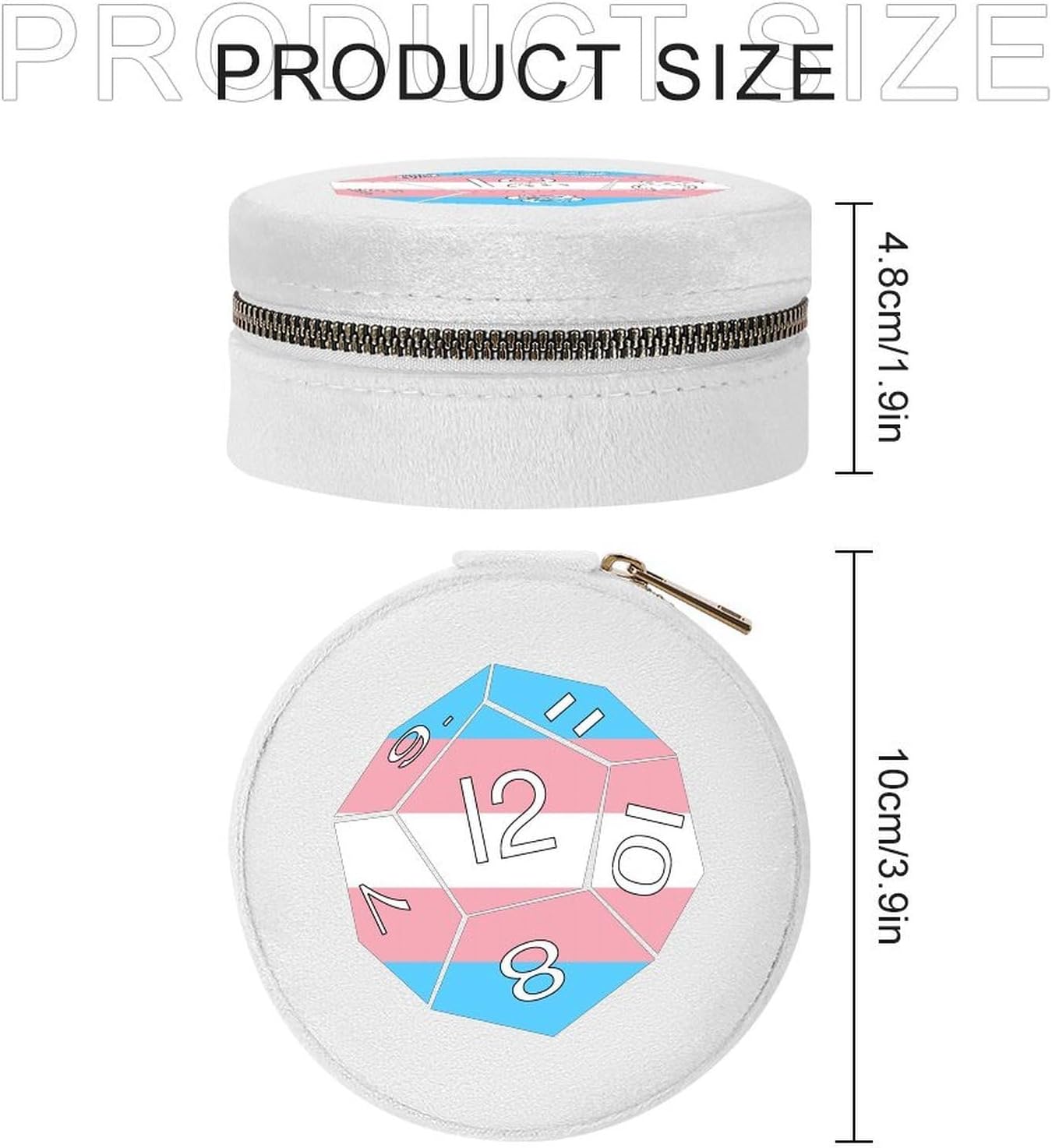 Transgender Flag Dices Travel Jewelry Case Box White-style image 2