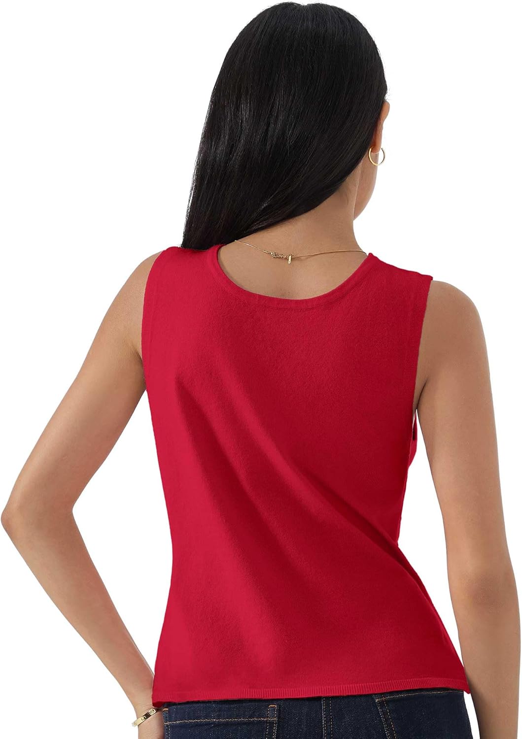 SUUKSESS Women Tie Front Top Sweater Vest Summer Vacation Outfits Trendy Tops Vest Y2K Tank Tops - Image 4