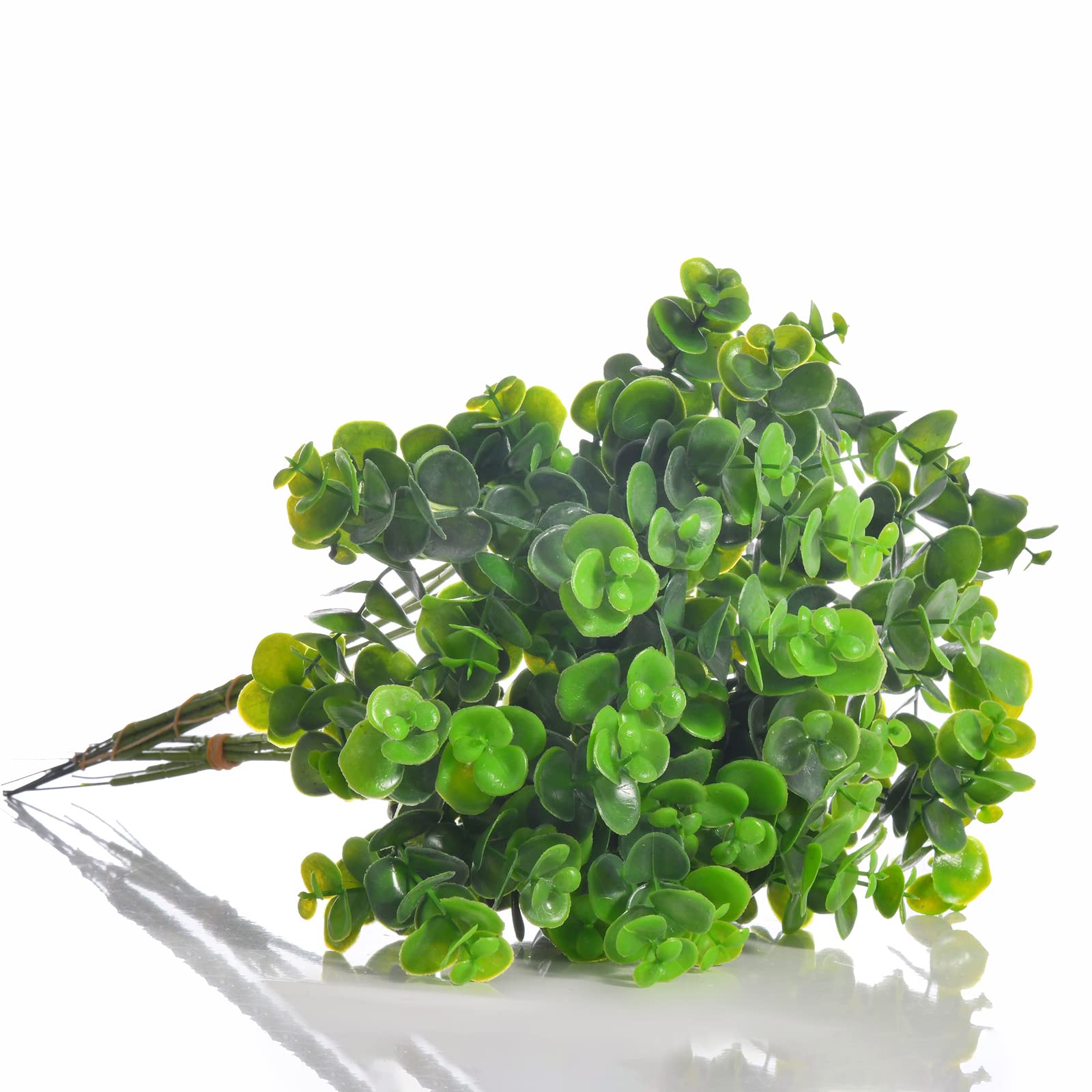 FuleHouzz 12pcs Artificial Eucalyptus Greenery Stems 16" Tall Fake Eucalyptus Leaves Branches for Wedding Bouquet Wreath Decor, Green