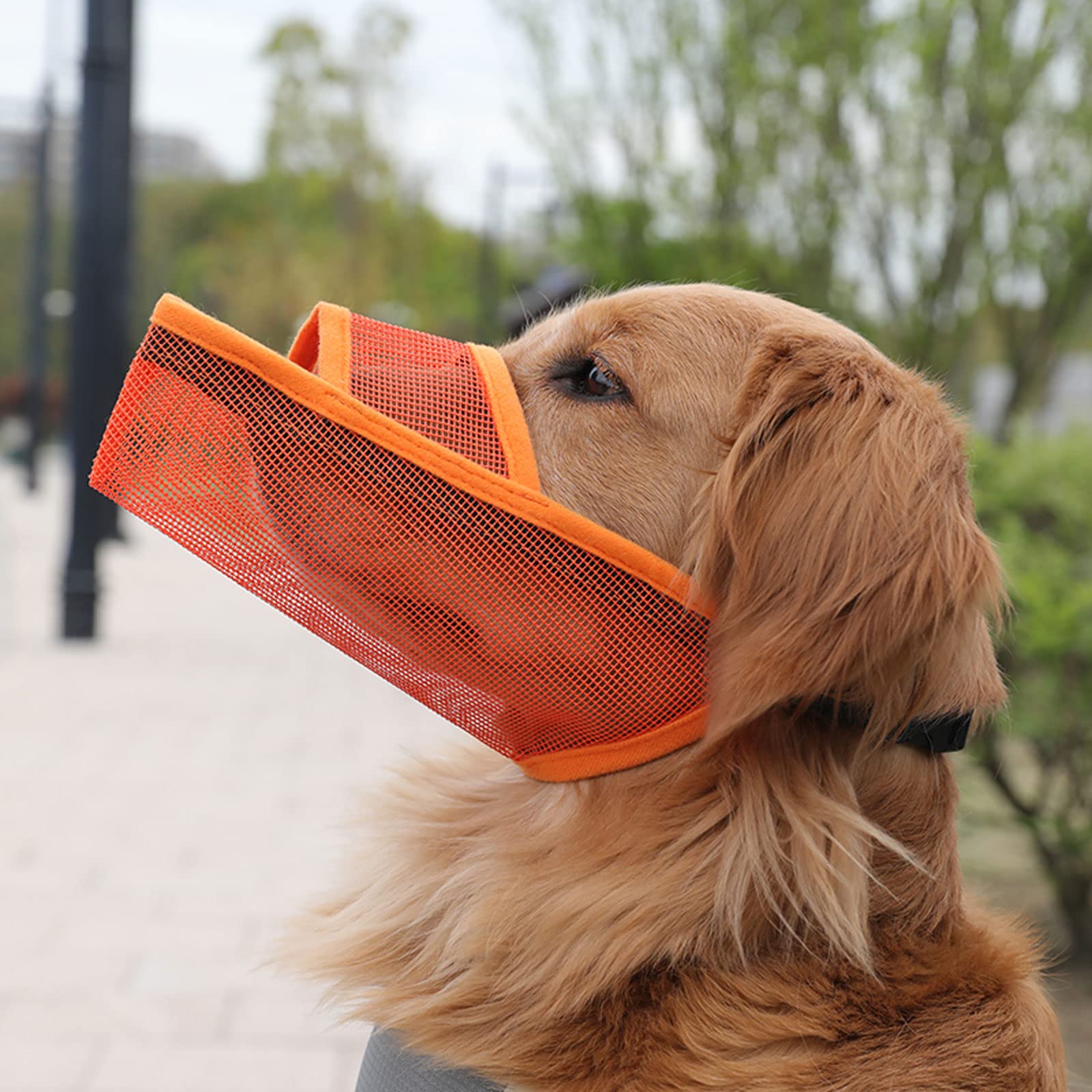 bozal de Perro Bozales de Boca de Perro,Bozal para Perros,Bozal Perros Bozal Antimordeduras Perro Dog Muzzle para Perros Pequeños Medianos Grandes.-Orange||L
