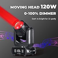 Vista 7 de Luces LED de 120 W con cabeza móvil para DJ, haz de prisma roto, paquete de 2, 8 GOBOs, 8 colores, DMX 512 12CH sonido para iluminación de escenario
