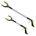 RMS 2-Pack 34 Inch and 21 Inch Grabber Reacher with Rotating Jaw - Mobility Aid Reaching Assist Tool