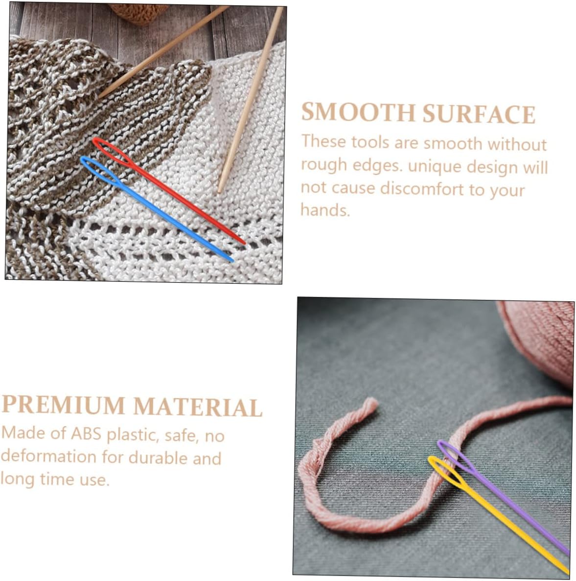 Healifty 1000Pcs Yarn Needles for Knitting Sweaters Abs Plastic DIY Craft Tools for Hats Scarves Socks Sewing Needles for Beginners Random Color