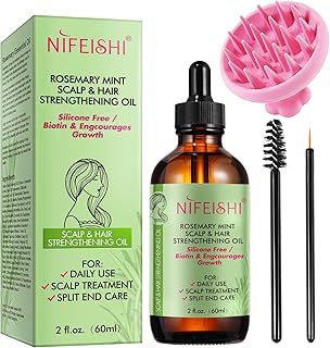 Rosemary Oil for Hair Growth & Strengthening, Organic 60ml, Rosemary Mint Essential Oil for Scalp, Hair , Eyelashs, Eyebrows, Skin, Body Massage