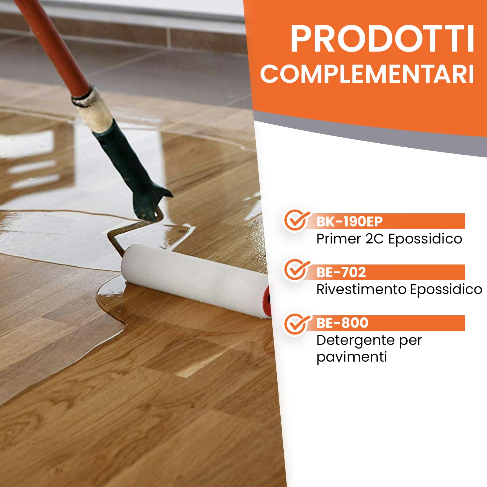 BEKATEQ Sigillante in resina epossidica trasparente 3kg Vernice per pavimenti ad alta resistenza per interni & esterni │ Per pavimenti di garage, uffici e industrie │ Resina bicomponente BK-400EP