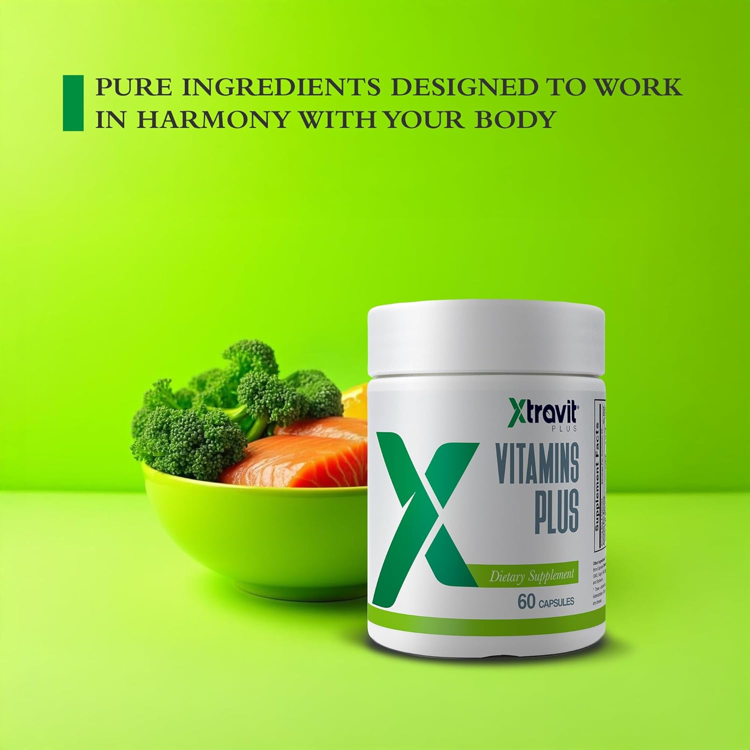 Vitamins Plus Supplement - Natural Daily Men’s & Women’s Multivitamin with Iron, Minerals, Digestive Enzymes, & Antioxidants for Energy, Brain, & Digestive Support - No Fillers, 60 Capsules - Image 9