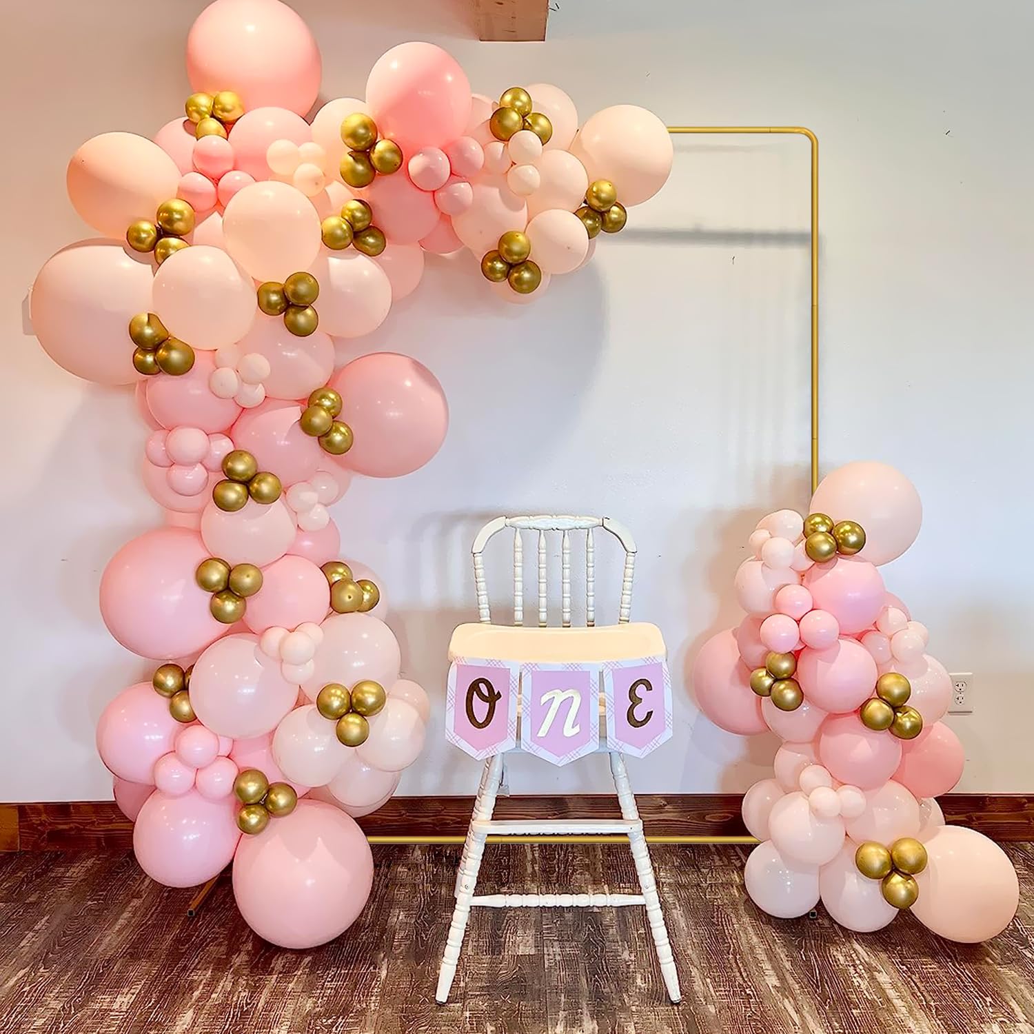 Ballonboog Achtergrond Stand, 6,6 FT Goud Metalen Vierkant Frame voor Bruiloft, Verjaardagsfeest, Banket Decoratie Ballonboog Achtergrond Stand, 6,6 FT Goud Metalen Vierkant Frame voor Bruiloft, Verjaardagsfeest, Banket Decoratie