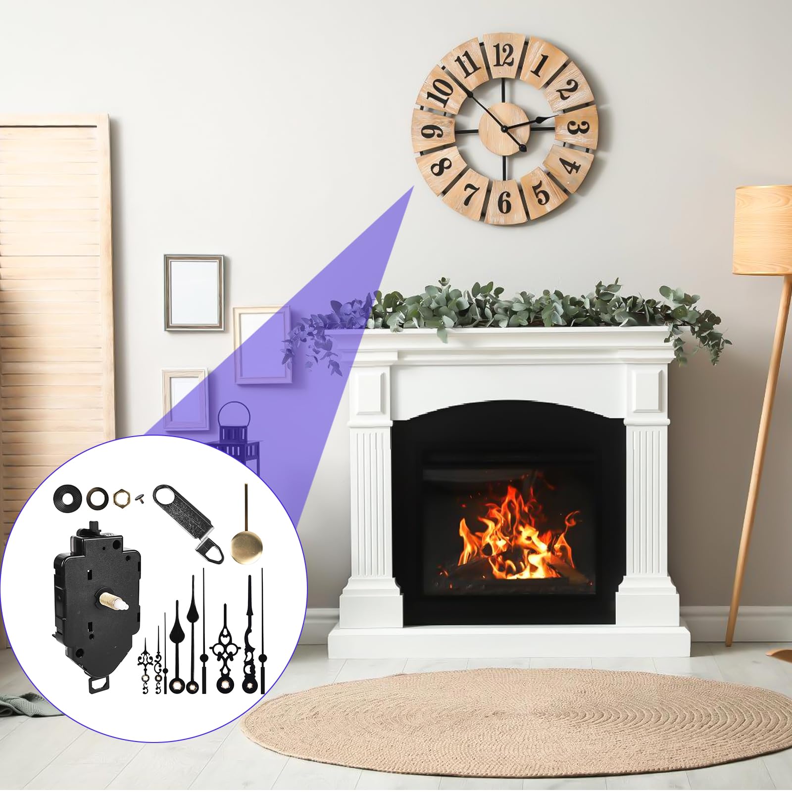 Movimento A Pendolo Per Orologio Da Parete Vaileal - Al Quarzo Silenzioso Con Lancette E Pendolo - Foto 6