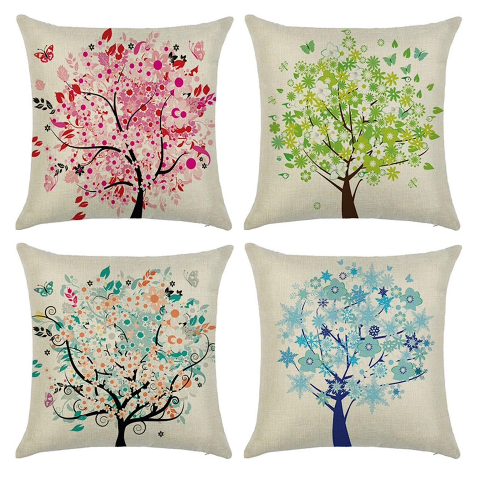 Taie d'oreiller fille motif arbre à fleurs pour décorer une chambre de fille colorée