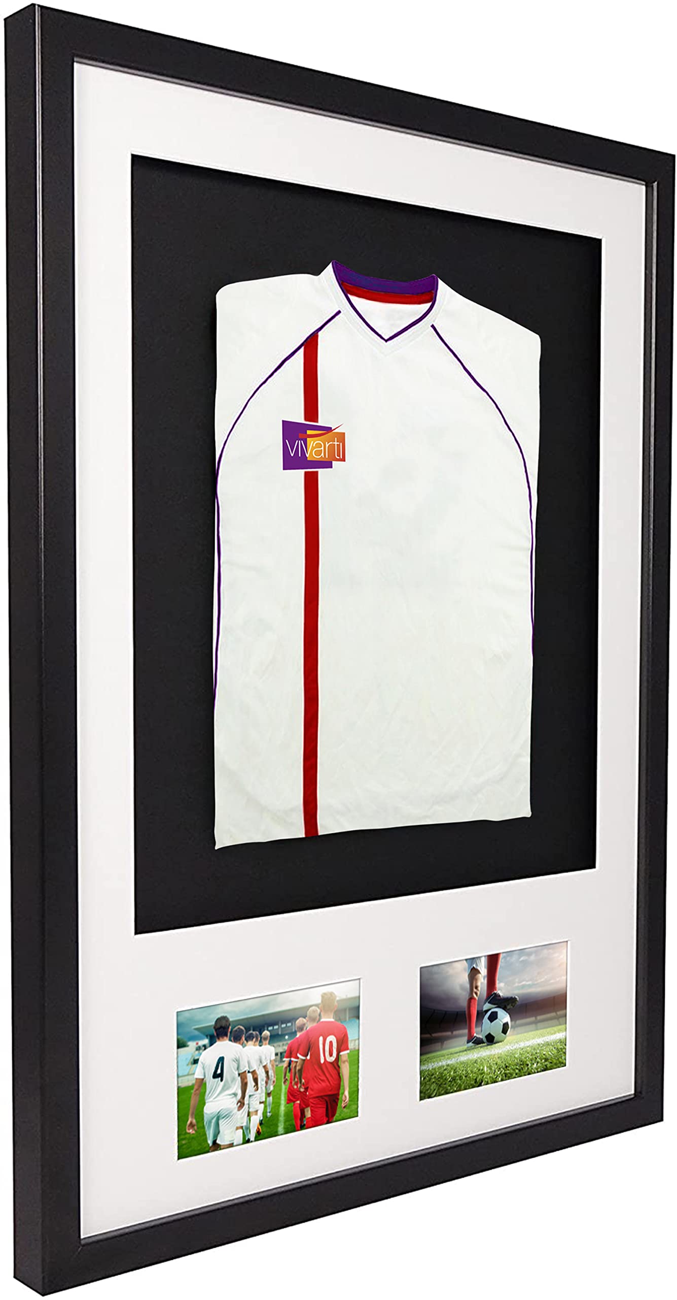Vivarti Infant 3D Double Aperture Frame 50x70- Black Frame with White Mount & Black Backing Card - Image 2