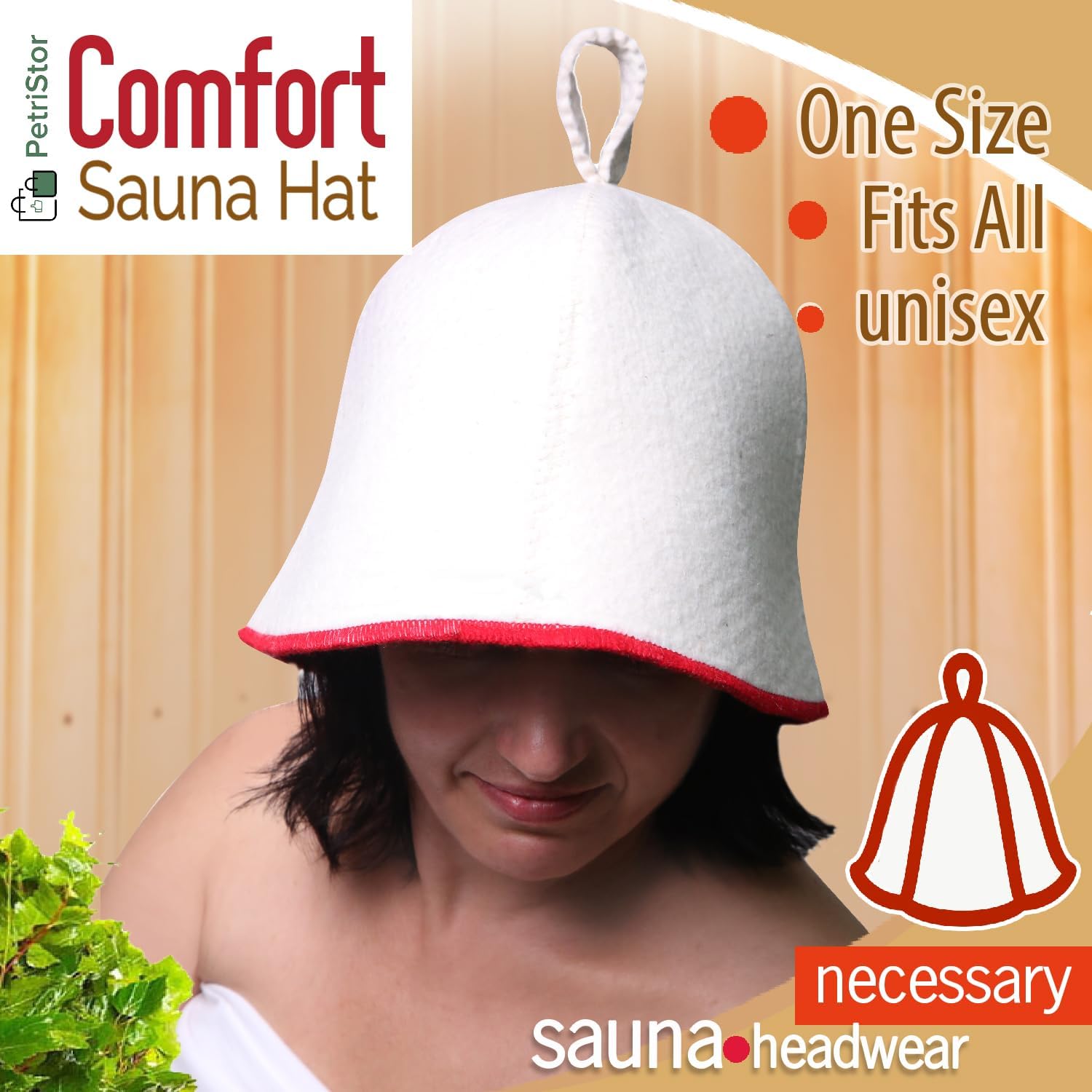 Sauna Hat Comfort - Wool Sauna Hat - Bathhouse Hat - Natural Felt Sauna Cap image 5