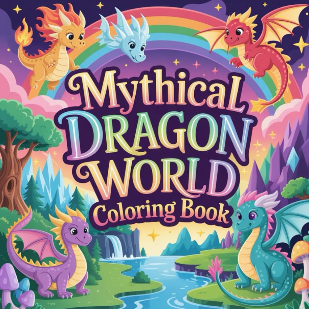 Mythical Dragon World Coloring book: cute coloring book for kids, coloring book for adults, kawaii coloring book, Coloring Book for Adults and Kids, ... dragon fun, magical creature coloring