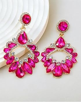 Amazon | ピアス ビジュー ピンク ゴールド ドレス ビキニ コンテスト