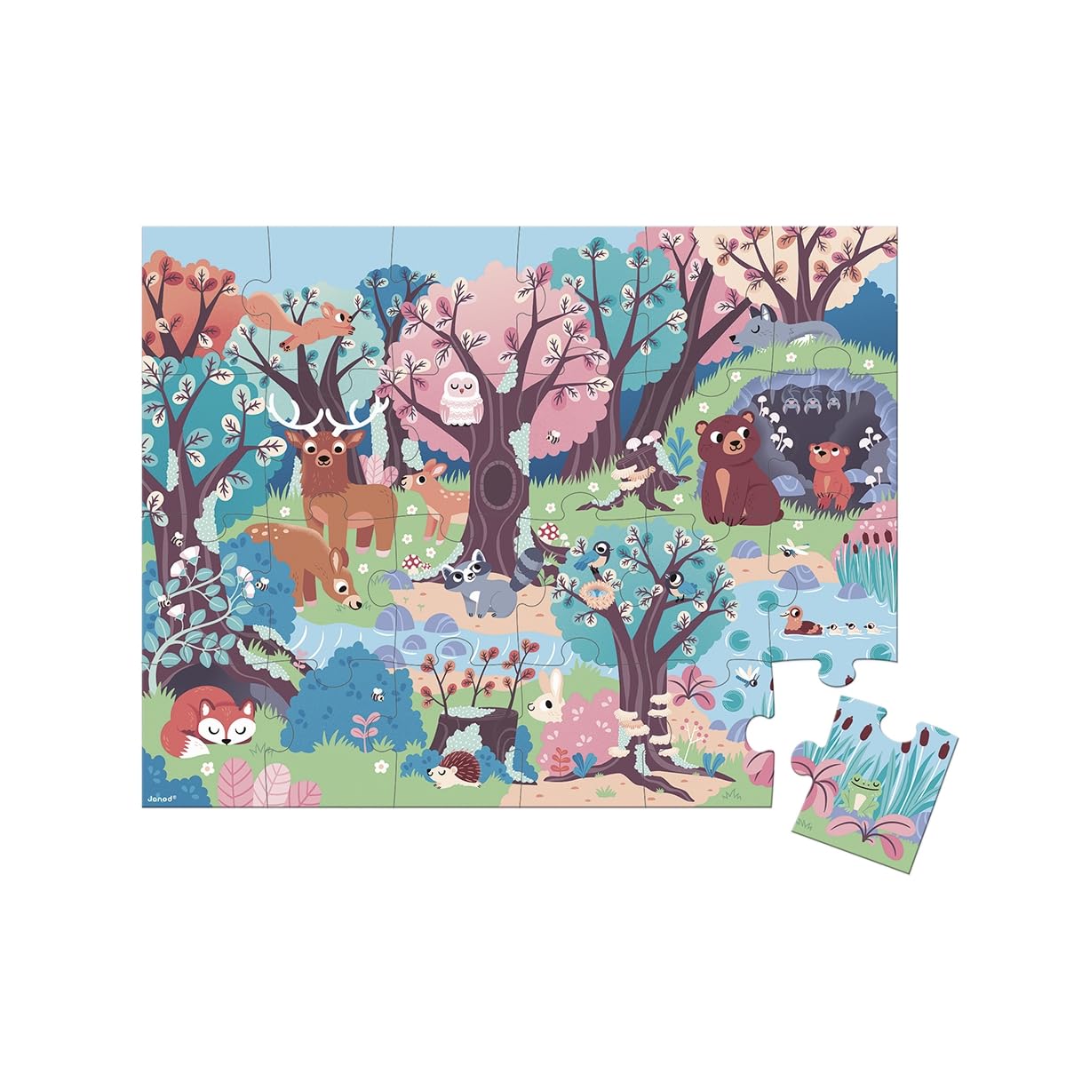 Janod Magisches Puzzle Der Ozean – 24 Teile Mit Zauberlampe Für Kinder Ab 3, FSC-zertifiziert