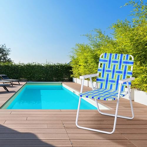 Miniatura 2 de ARLIME Juego de 6 sillas plegables para césped, sillas portátiles de patio al aire libre con marco de metal estable y reposabrazos, juego de sillas