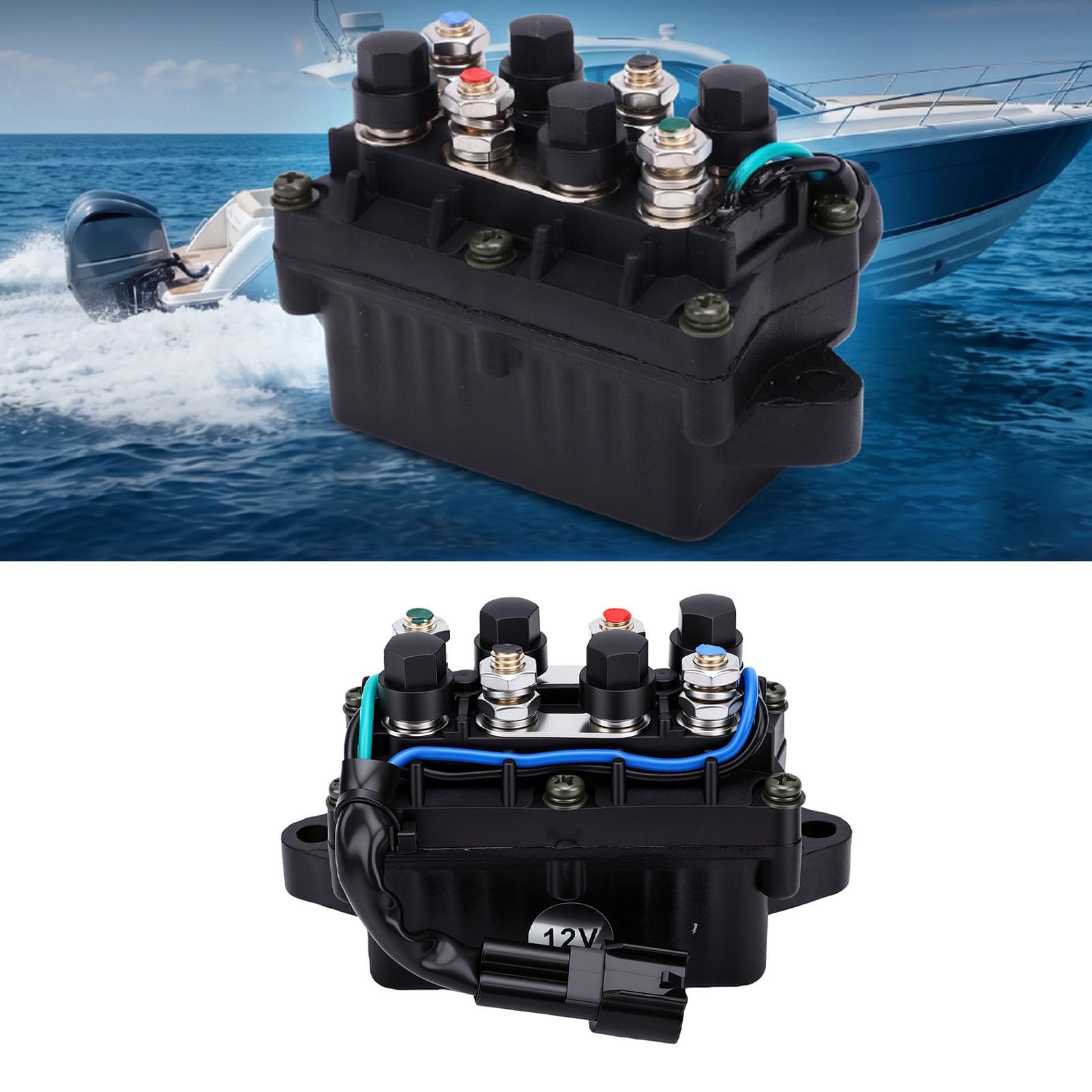 Zerodis Outboard Tilt Trim Relay, Silver Alloy Contacts 12V 61A