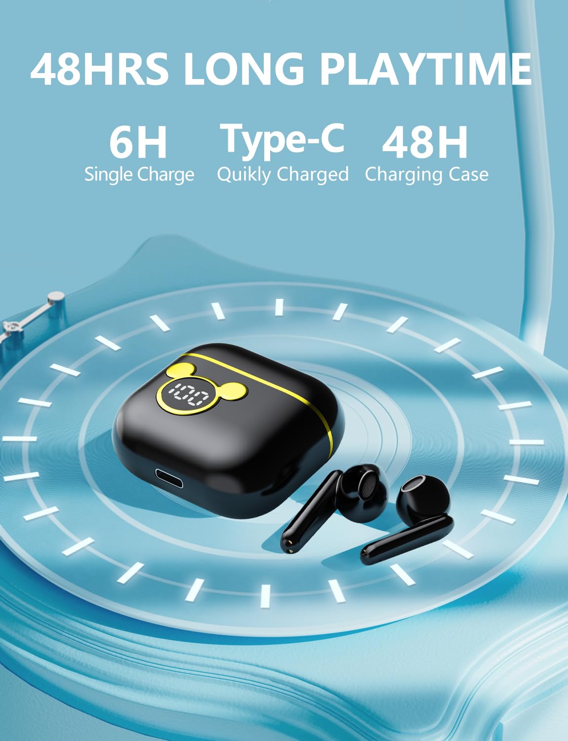 Wireless Earbuds 2026 Sport Bluetooth Headphones Stereo Earphones with ENC Mic Wireless Earphones In Ear Earbuds with Dual LED Display - Image 4
