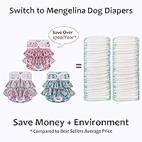 Vista 5 de Pañales reutilizables para perras hembras, paquete de 3, pañales para perras para período, celo e incontinencia, entrenamiento de cachorros