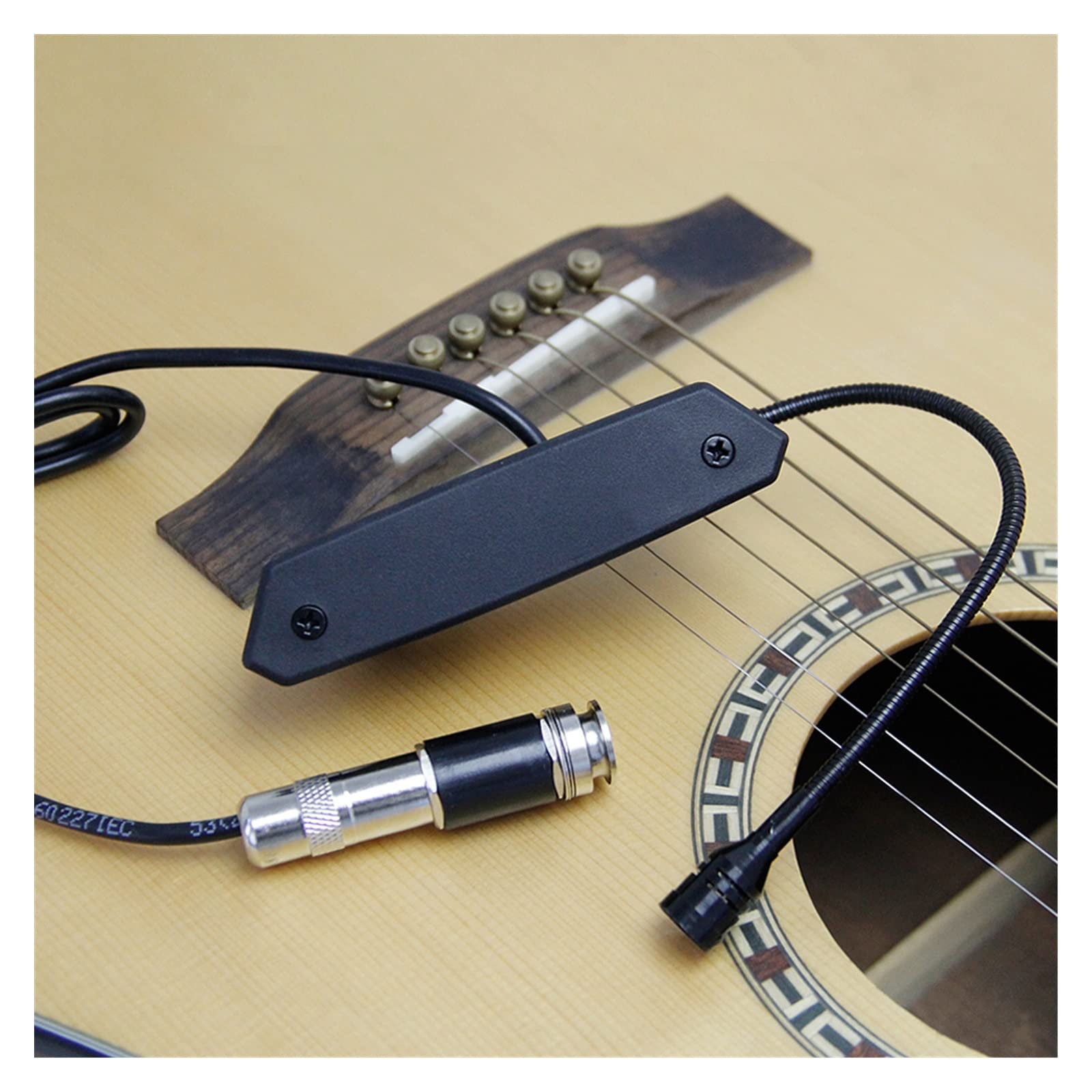 Pastillas de guitarra acústica con sistema de preamplificación piezoeléctrico adecuado para tocar banda y solo para el soporte de púas de guitarra con agujero de sonido