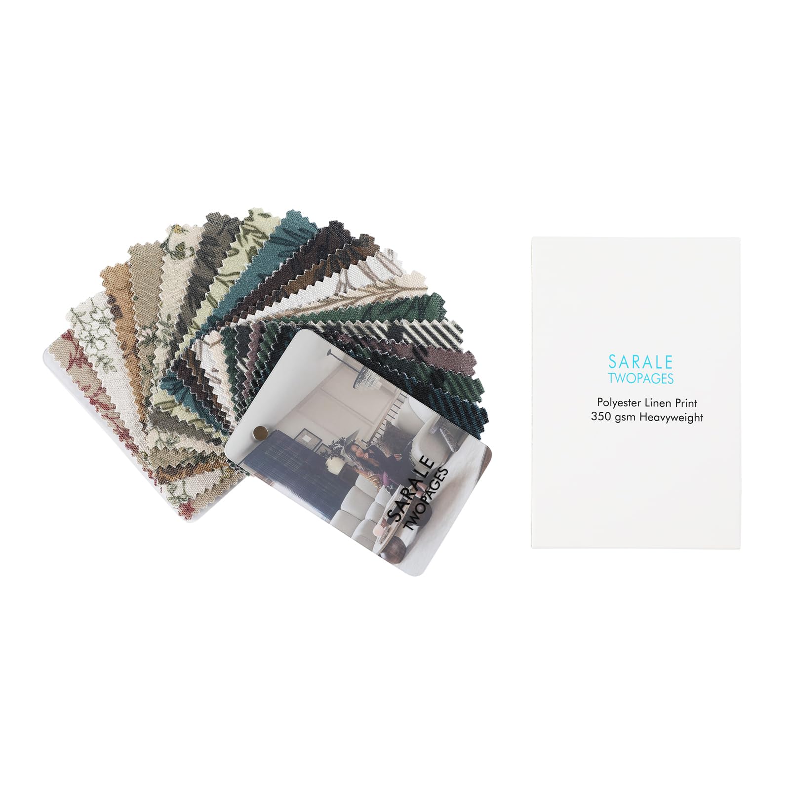 TWOPAGES Sarale Series Linen Print Curtain Fabric Sample Book Swatches - Image 3
