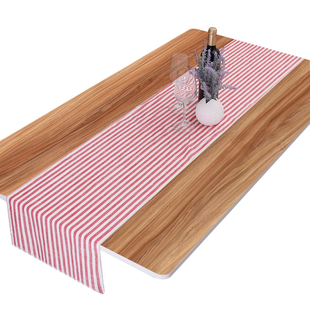 Chemin de table en coton rockcloud rouge pour décoration de Noël