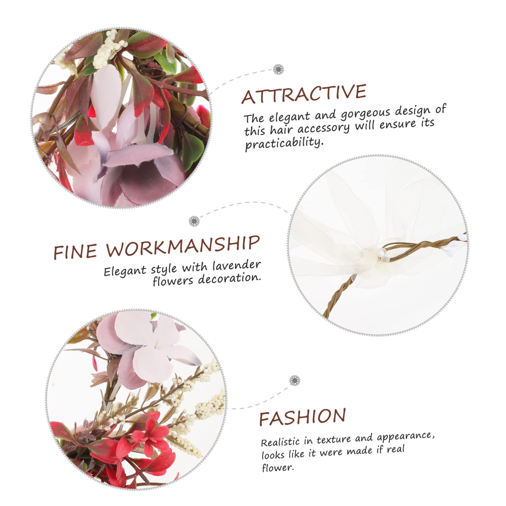 FOMIYES 4piezas Diadema De Flores Artificiales Para Novia Floral Para Bodas y Accesorios Para Cabello De Para Novias y Jóvenes