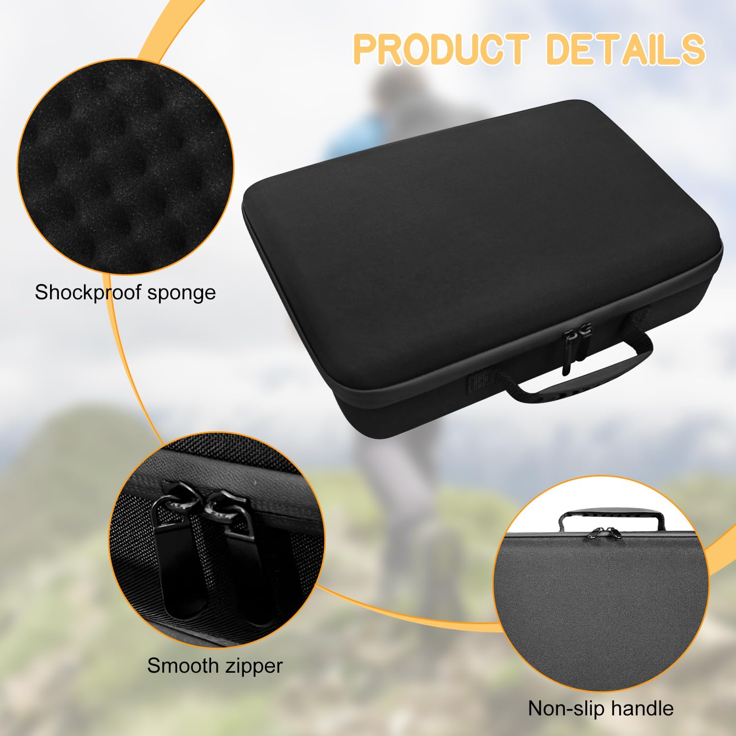 Mini custodia rigida portatile per Starlink impermeabile, robusta scatola portaoggetti con organizer, scomparti per accessori cavi, con fodera interna ammortizzante, per campeggio, viaggi