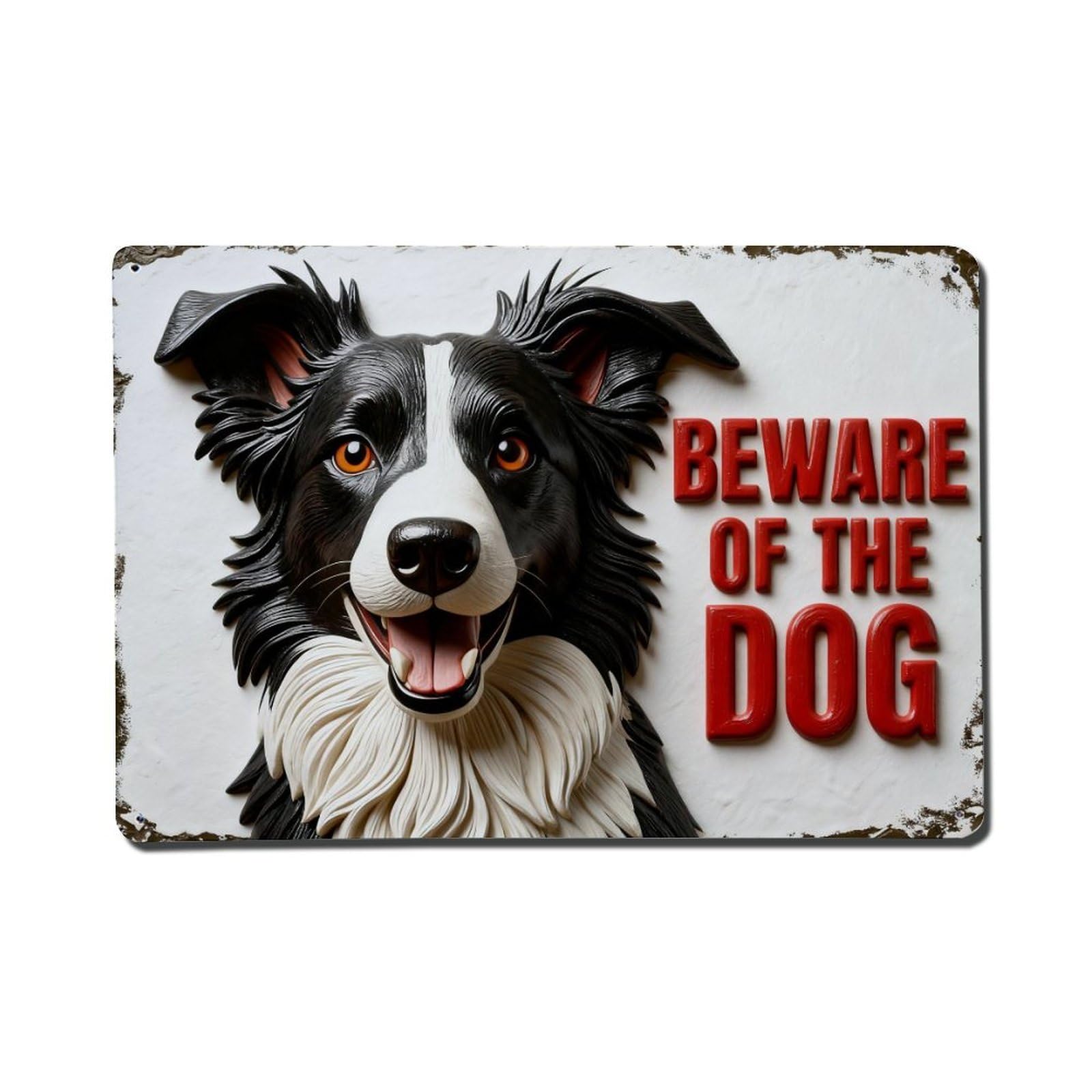 Beware Of The Dog Sign Vintage Metal Tin Sign Retro Wall Decor, Bar Garage Cafe Kitchen Home Wall Art Poster Decoration 8x12inches