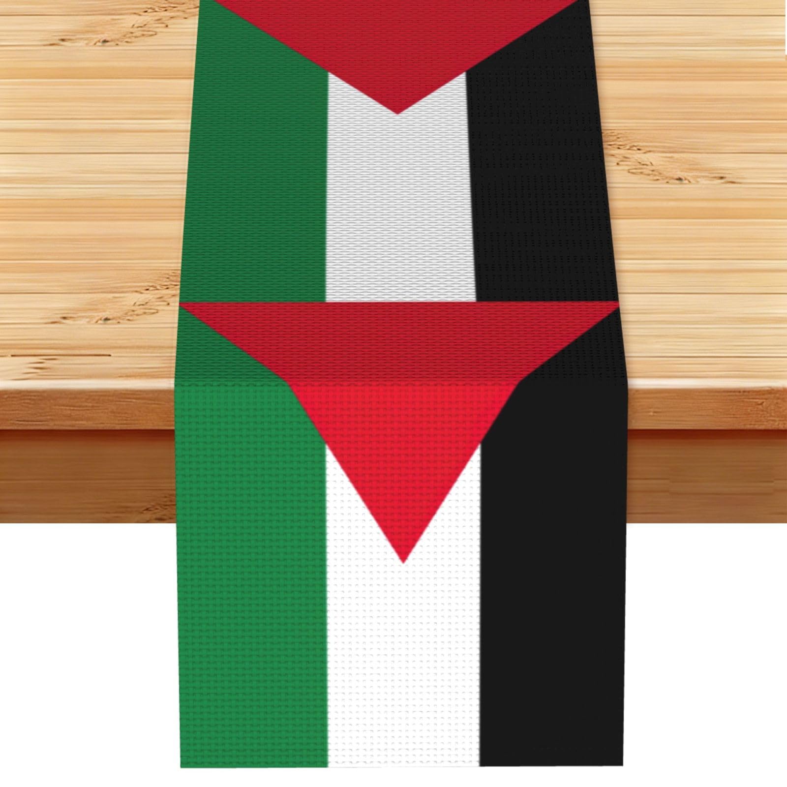 Palestinian flag Printed Table Runner 13 x 72, Wrinkle Resistant Decor for Dining Table Coffee Table Fireplace