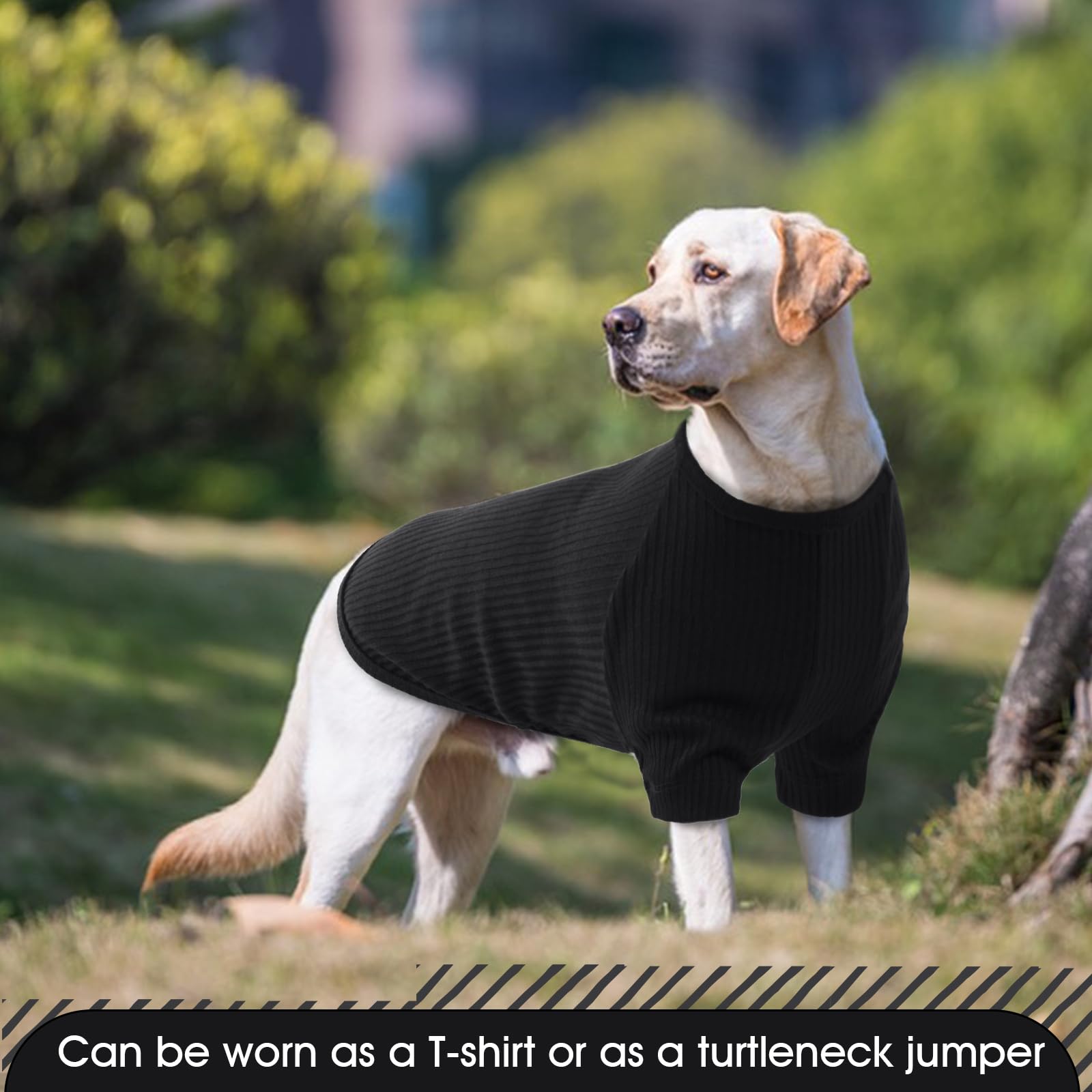 Maglioncino Cane Taglia Grande XXXL - Felpa Con Scaldacollo Rimovibile, Nero, Per Cani Grandi - Foto 2