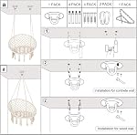 Hammock Chair, Cotton Rope Hanging Chair Bedroom, Chaise Suspendue with Hanging Hardware Kit, 31" Wide Swing Chair for Bedroom, Indoor, Outdoor, Patio, Yard, Max Weight 265 Lbs (Beige)