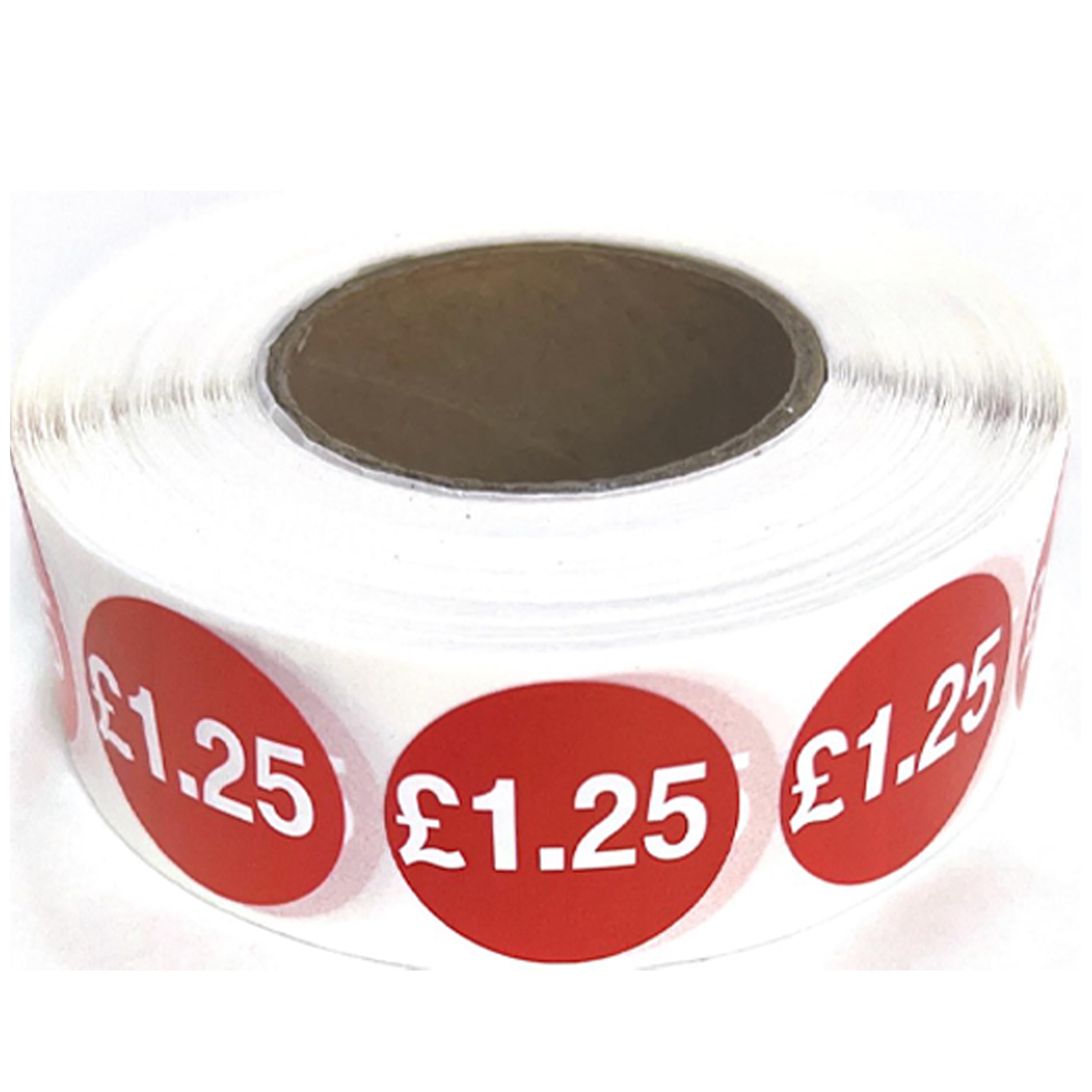 1000 x RED Sign SELF Adhesive Stickers Sticky Labels Swing Labels for Retail Price Display Price of RED Sticker (£1.25, 25mm OR 2.5cm)