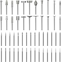 Set of 52 Diamond Burs, Diamond Rotary Burs, Accessories Rotary Tool with 3mm Shank For Glass, Gems, Pe Jade, Polishing Details, Engraving, Drilling Beads
