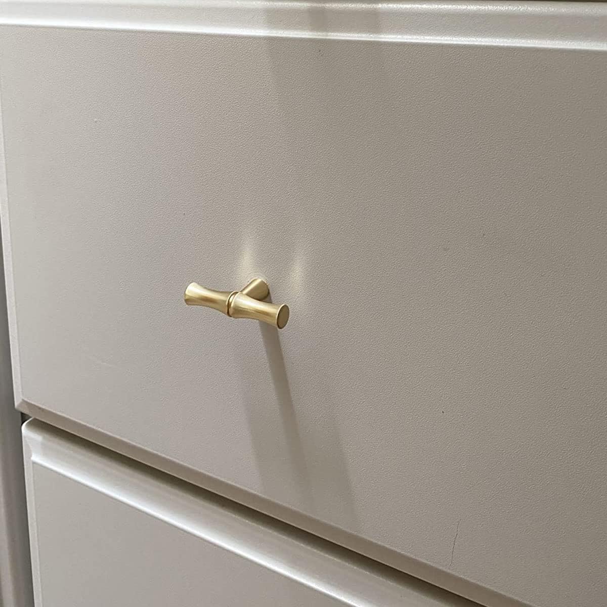 Bamboo Shape Cabinet Knobs Gold Dresser Knobs Kitchen Knobs Zinc Alloy Cupboard Wardrobe Knobs Drawer Pulls Door Knobs Single Hole Hardware Drawer Handles, 6 Pack