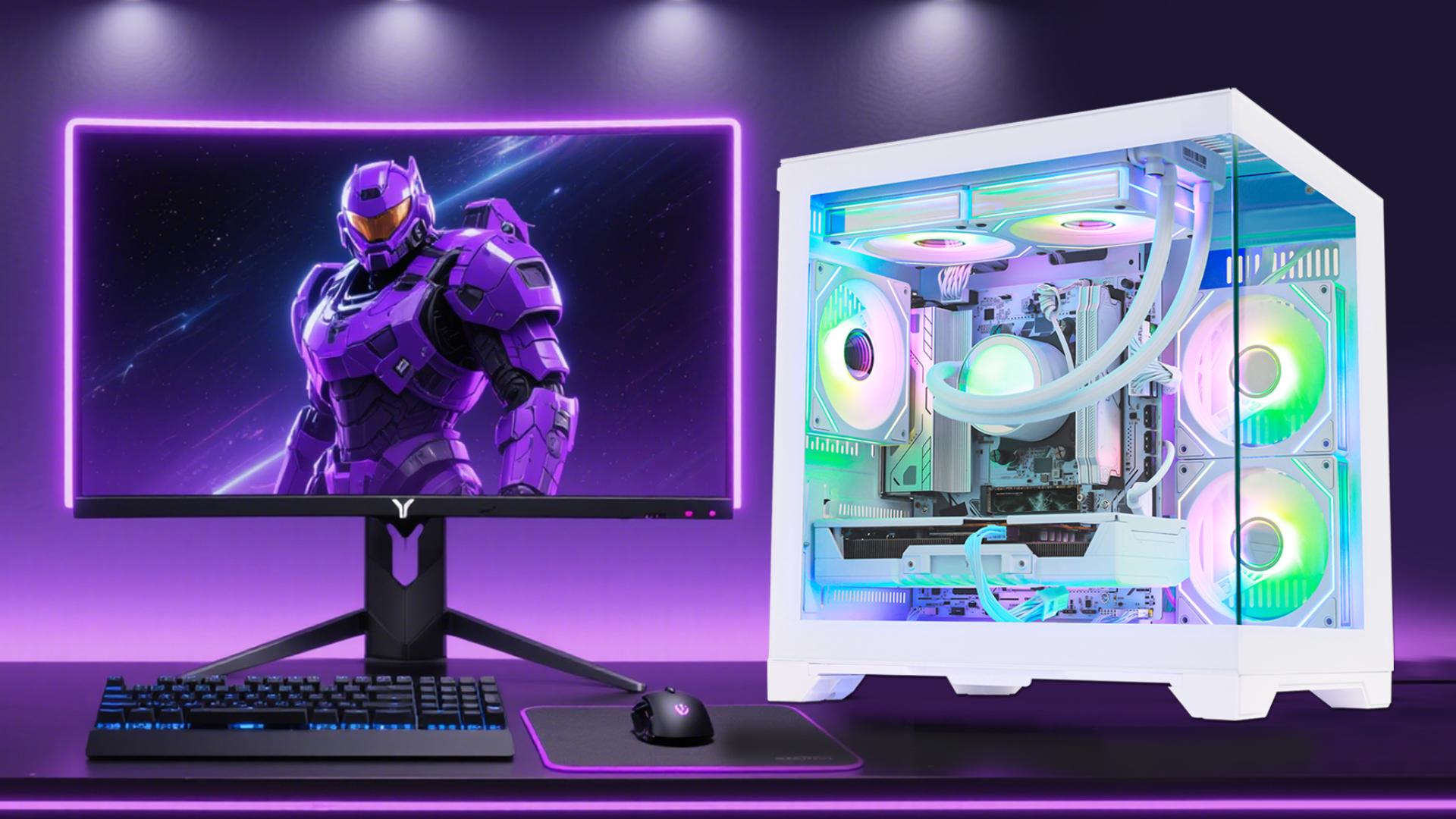 Amazon.com: HOENGAGER White Prebuilt Gaming PC Desktop, AMD Ryzen